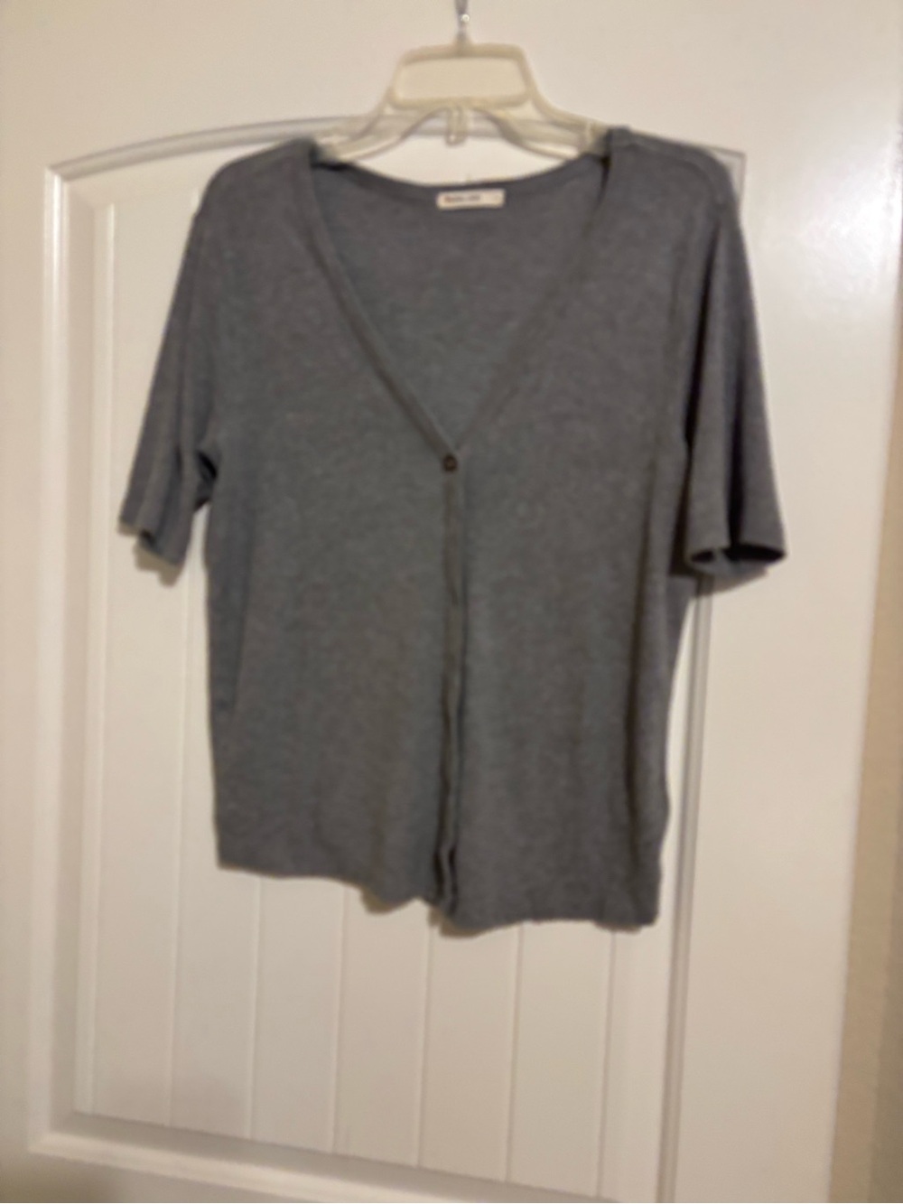 Marine Layer Gray Short Sleeve V-Neck Cardigan